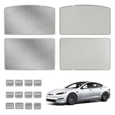 Upgrade ingebouwde reflecterende zonneschermen voor het zonnedak voor 2021+ Model S- Lichtgewicht reflecterende zonneklep met zilveren coating